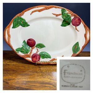 Franciscan Apple Turkey Serving Platter 12.5”x 8” Oven USA Vintage Plate